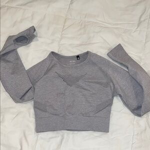 AYBL Gray Long Sleeve Crop Top